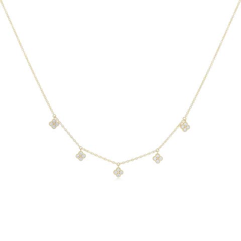 Diamond Clover Dangle Necklace