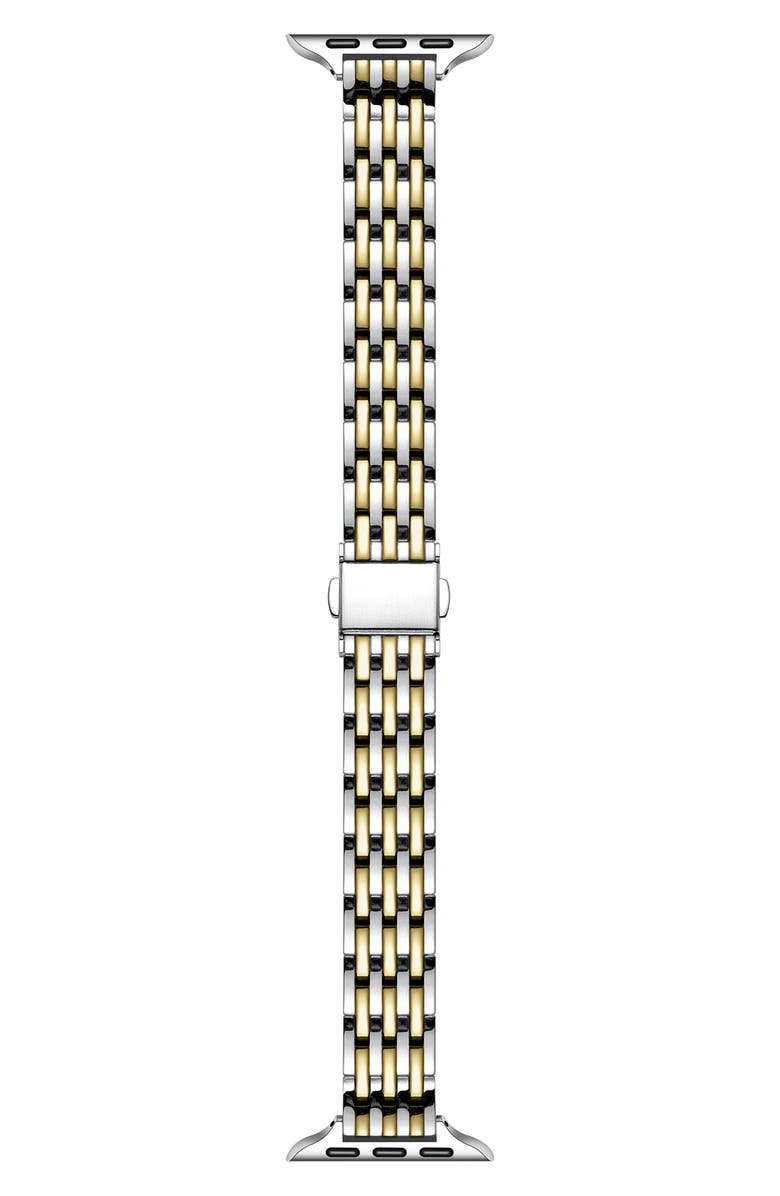 The Posh Tech Eleanor Stainless Steel Apple Watch<sup>®</sup> Watchband, Main, color, Gold/ Silver