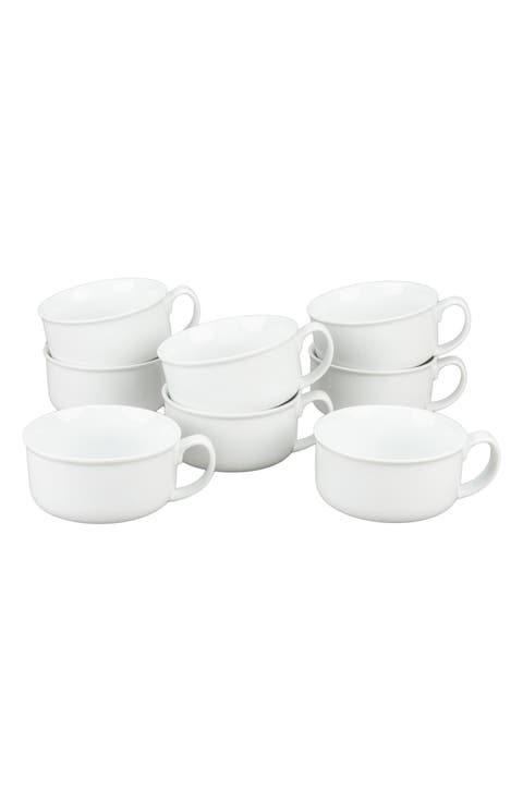 Set of 8 Soup Bowls with Handles