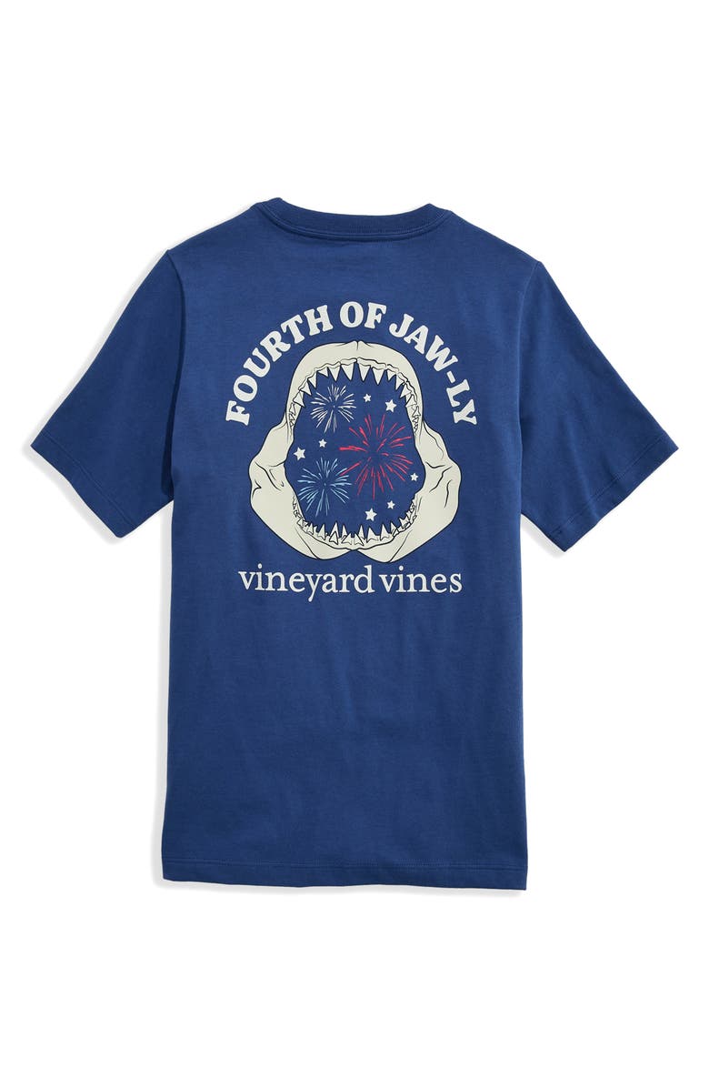 vineyard vines Kids' Fourth of Jaw-ly Pocket Graphic T-Shirt, Alternate, color, Moonshine