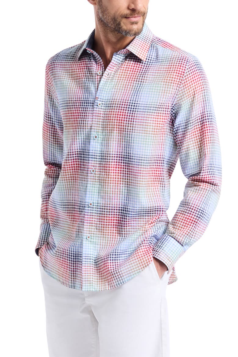 Ligett Cotton Button-Up Shirt, Alternate, color, MULTI