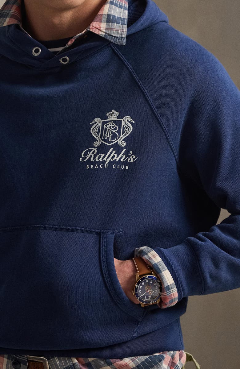 Polo Ralph Lauren Vintage Fit Fleece Pullover Hoodie, Alternate, color, Dark Cobalt