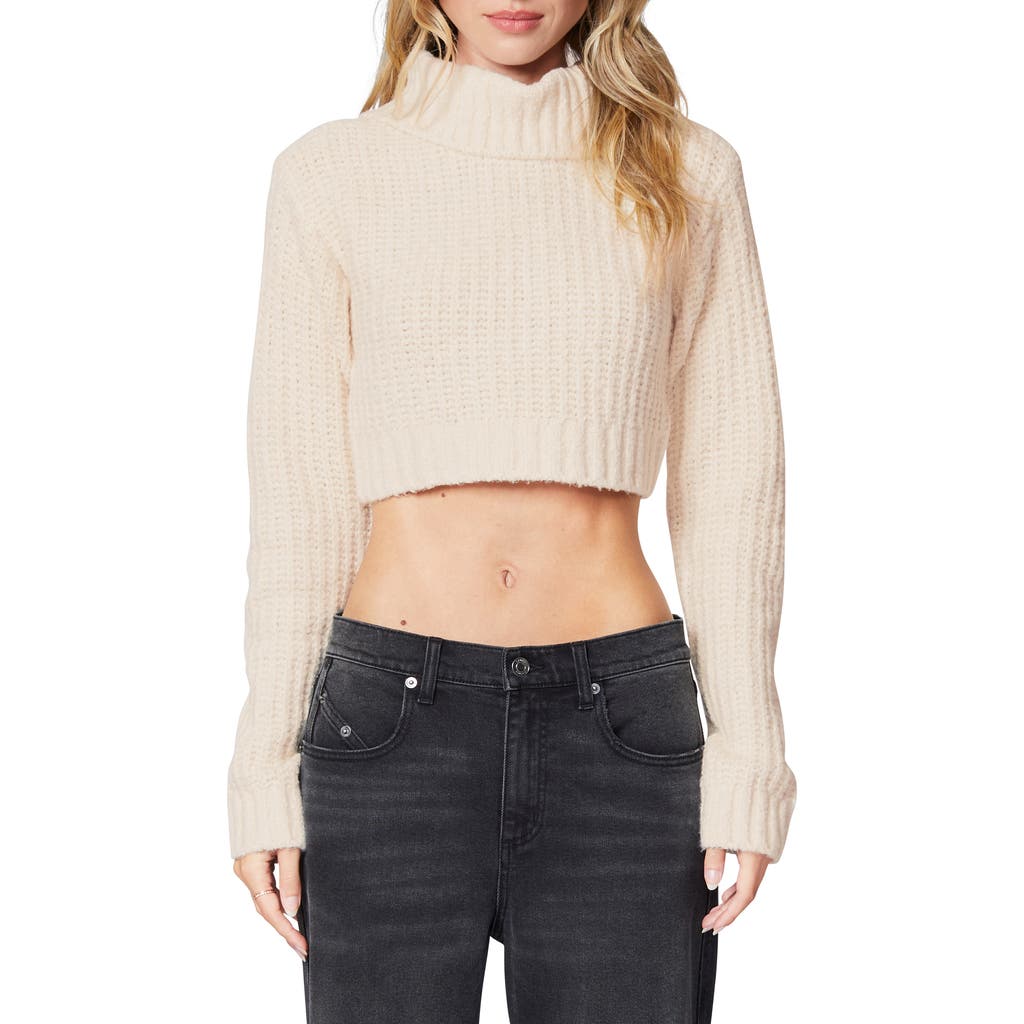 Florence By Mills Crop Turtleneck Sweater In Whitecap Grey