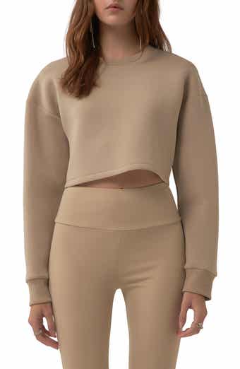 Grey Lab Lounge Wear Crop Crewneck Sweatshirt