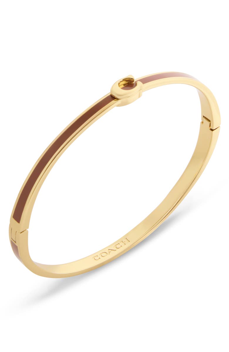 COACH Sculpted C Enamel Hinge Bangle, Alternate, color, 