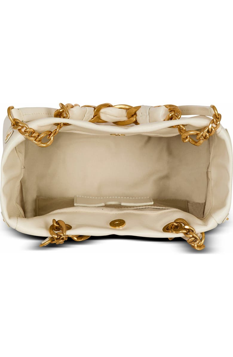 Balmain 1945 Soft Small Crinkled Leather Tote Bag, Alternate, color,