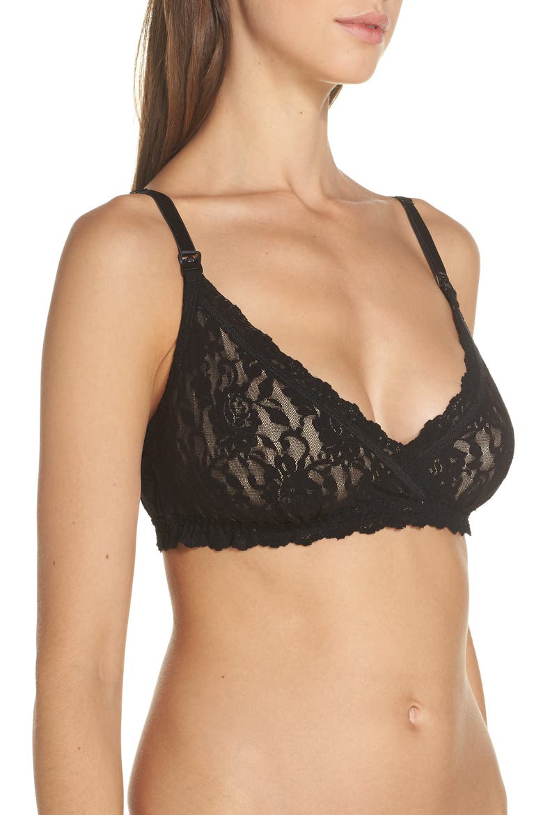 Signature Lace Nursing Bralette, Alternate, color, BLACK