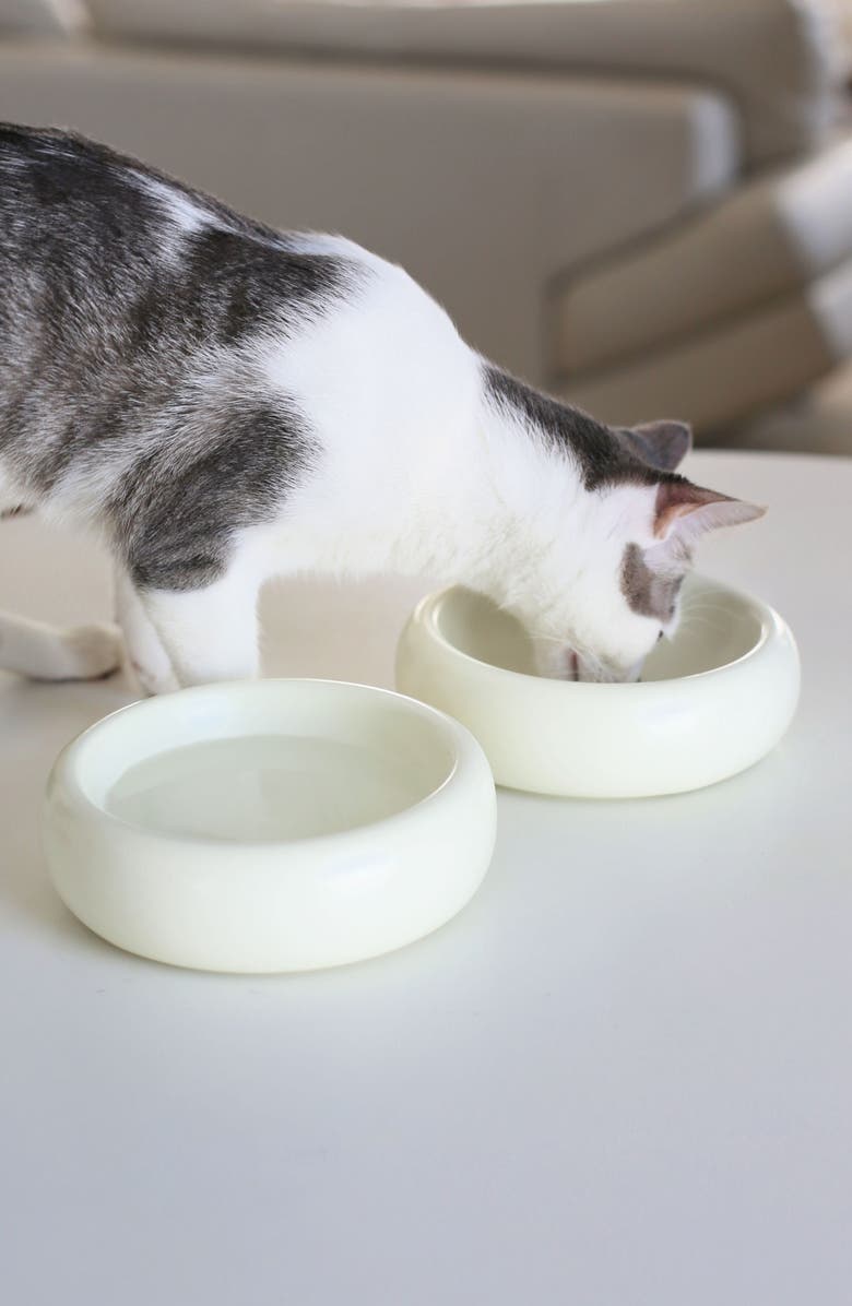 Catenary Halo Cat Bowl, Alternate, color, White