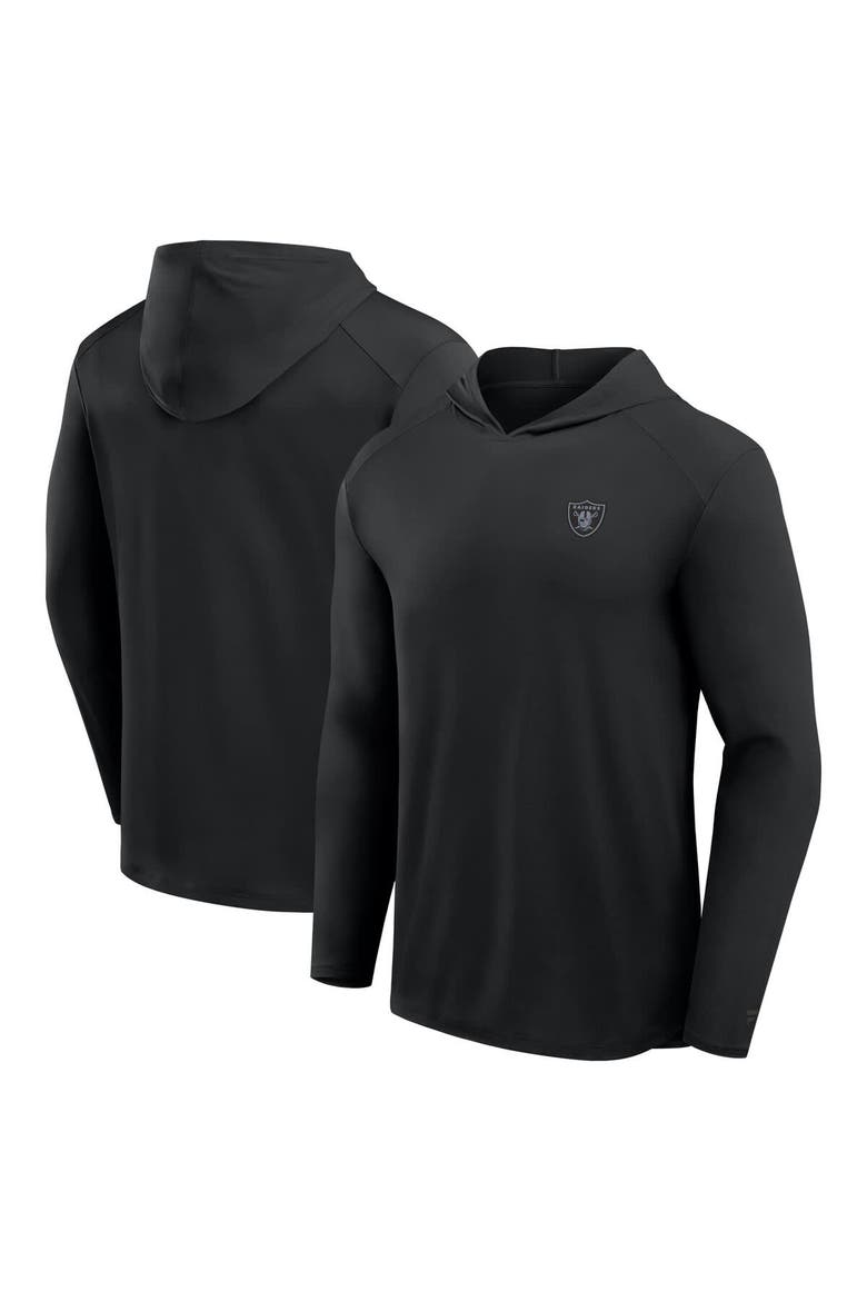 Men's Fanatics Black Las Vegas Raiders Front Office Power Mono Long Sleeve Hoodie T-Shirt, Alternate, color, Black