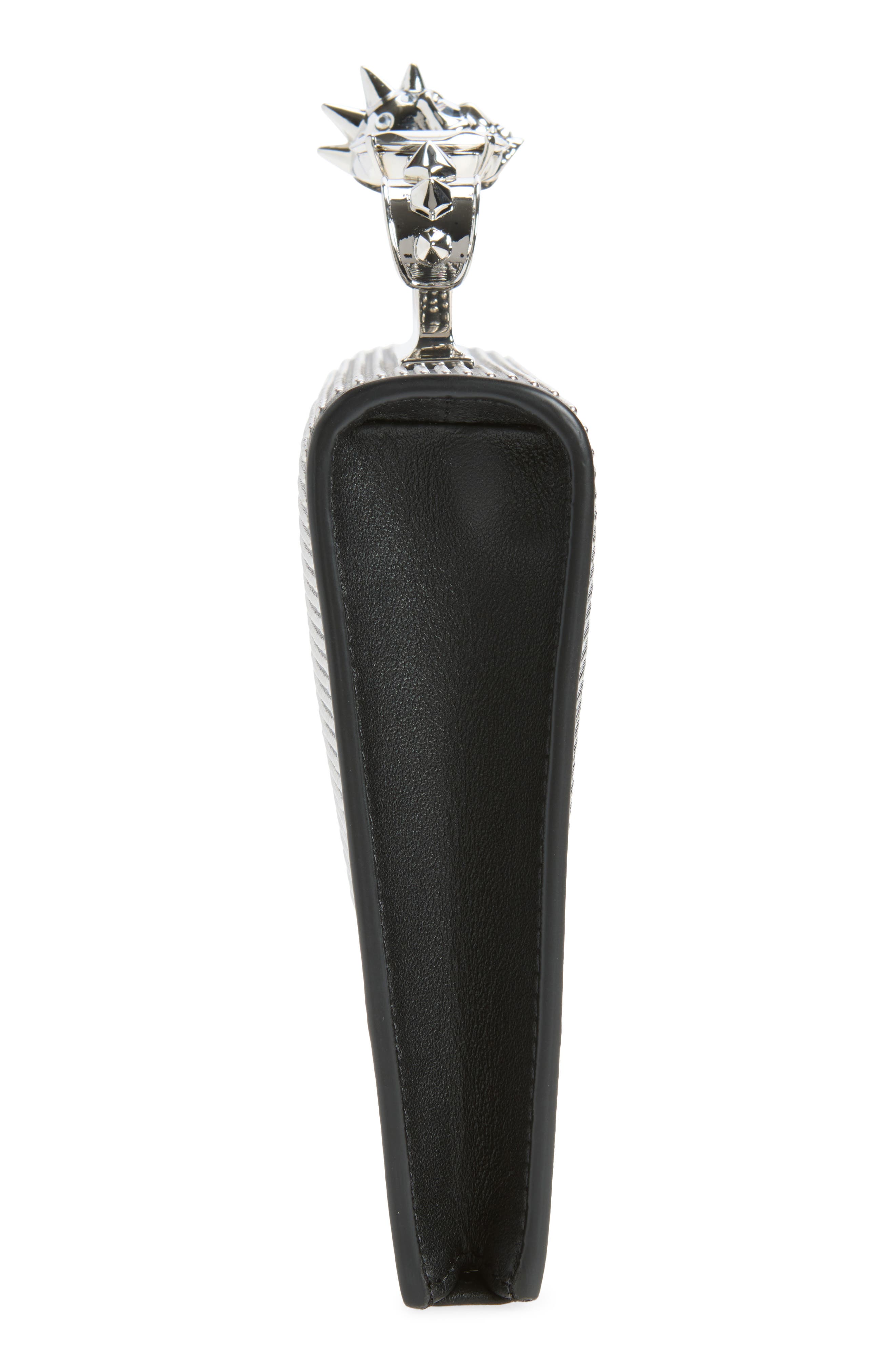 McQueen Punk Knuckle Flat Pouch, Alternate, color, Black