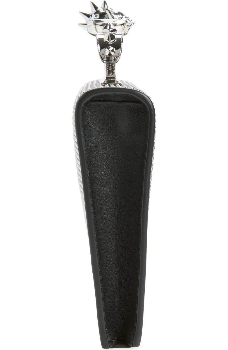 McQueen Punk Knuckle Flat Pouch, Alternate, color, Black