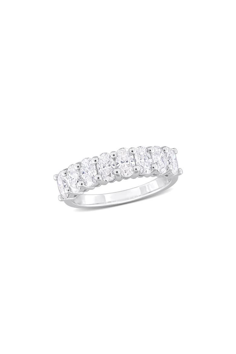 Sterling Silver Created Moissanite Oval Band Ring, Main, color, WHITE/ SILVER