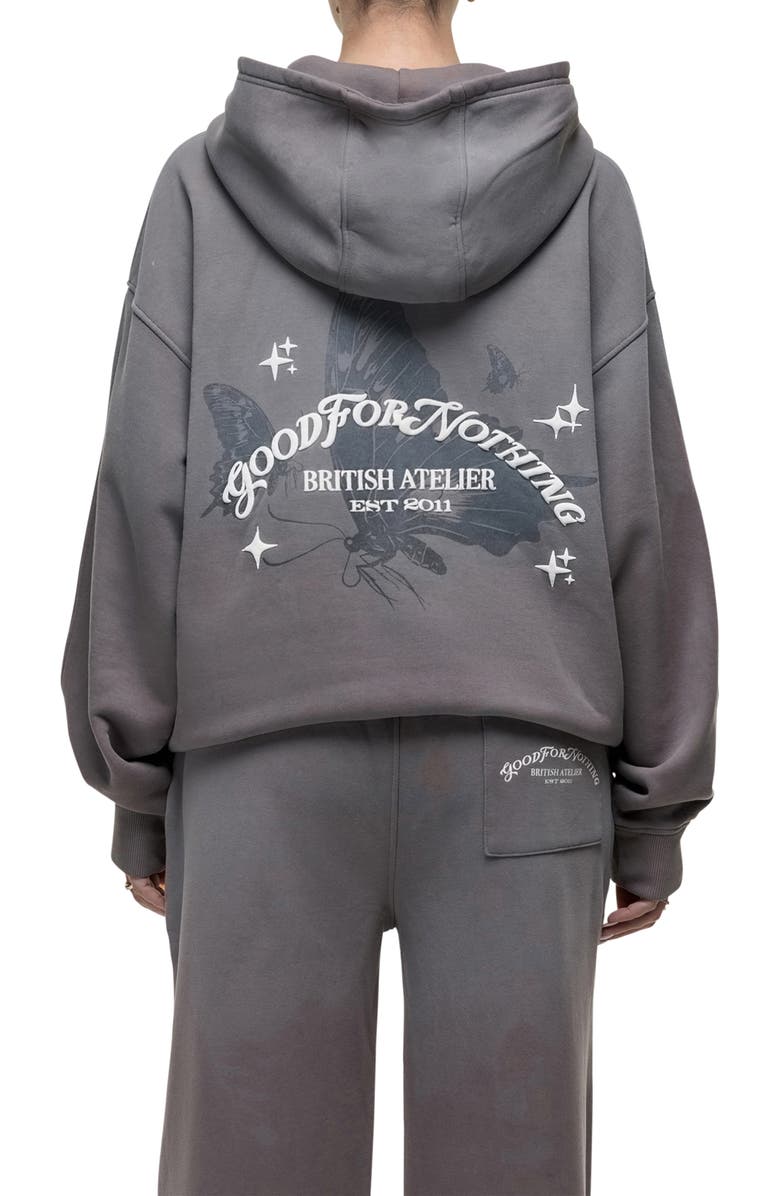 Good For Nothing Liberty Grey Zip Hoodie, Alternate, color, Grey