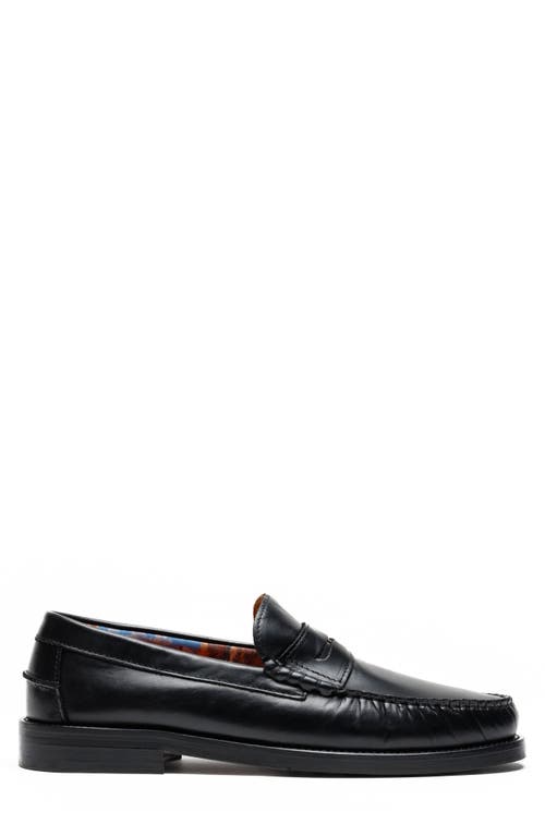 Naked Wolfe Riviera Penny Loafer In Black-snuff Leather