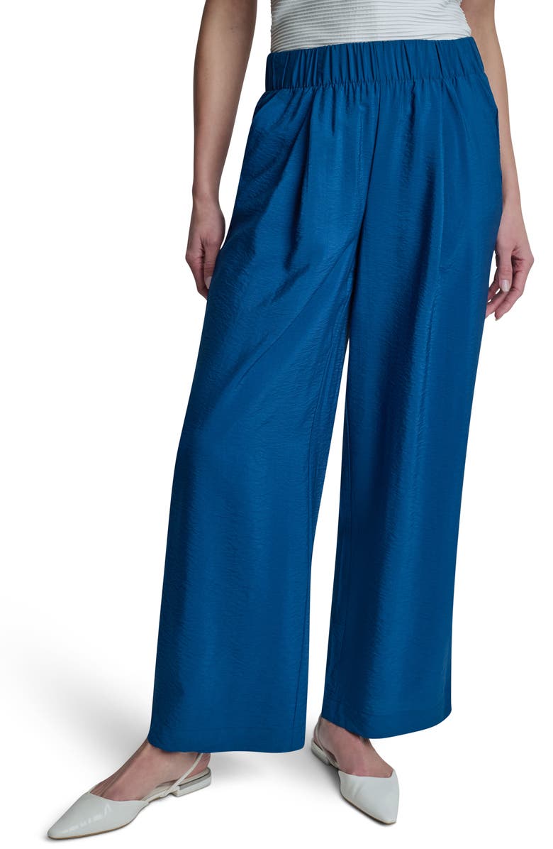 DKNY Rumpled Voile Pull-On Pants, Main, color, Admiral