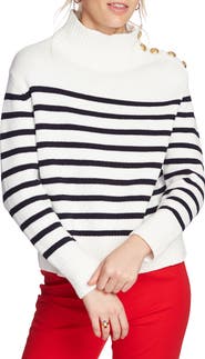 Court & Rowe Stripe Mock Neck Sweater