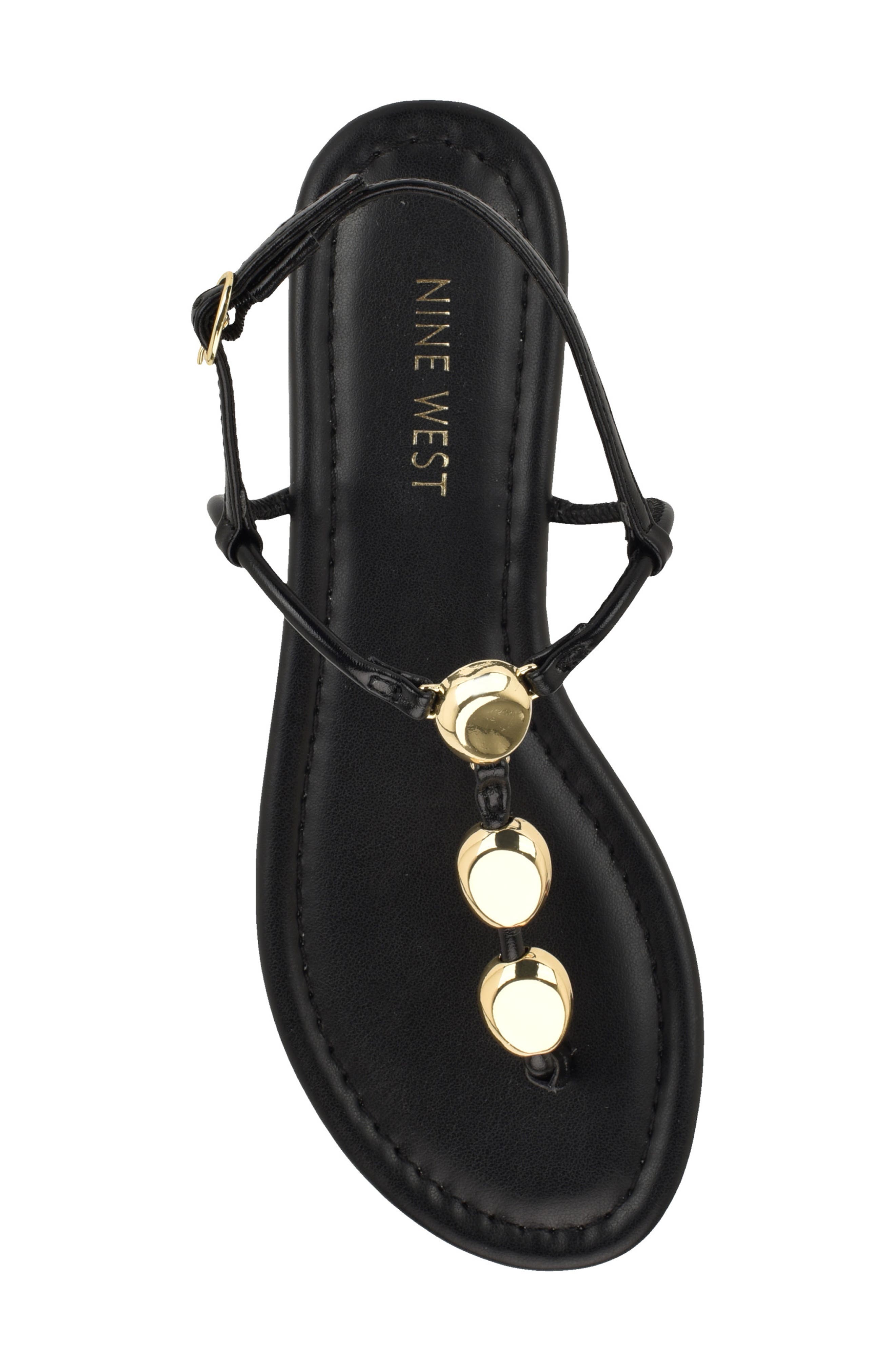 Nine West <p>Bello Slingback Thong Sandal (Women)</p>, Alternate, color, Black