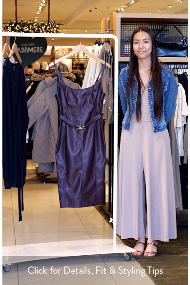 Halia Belted Faux Leather Midi Dress video