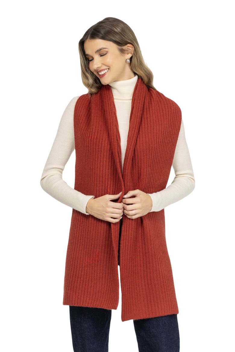 Cashmere Knit Scarf, Alternate, color, RED