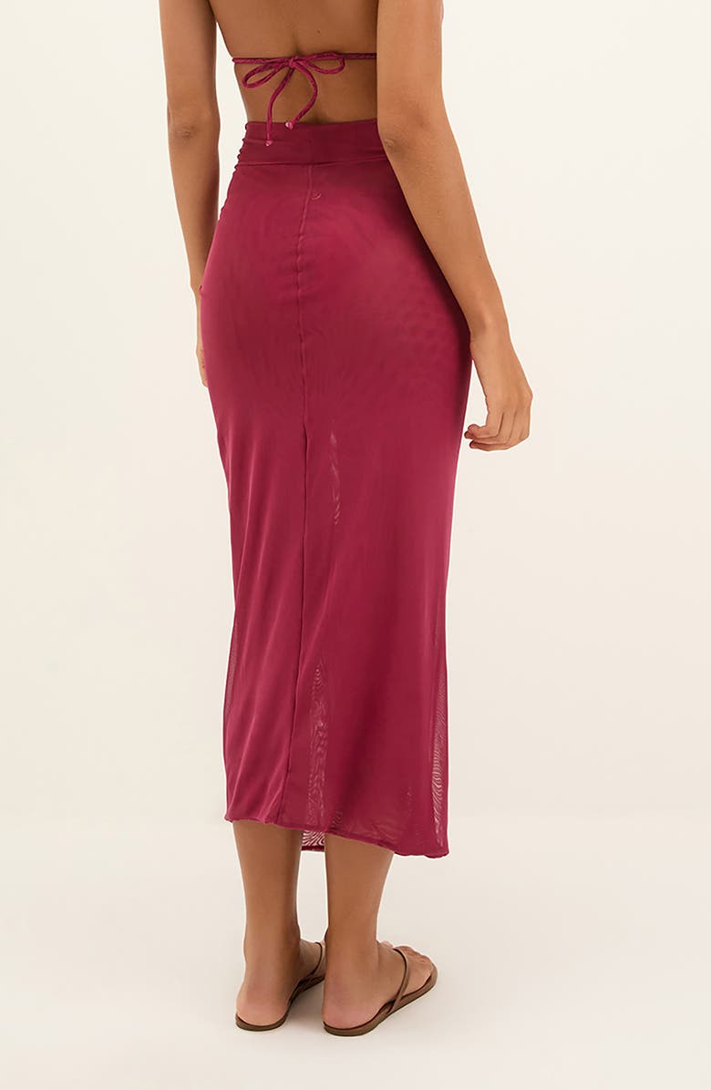 ViX Paula Hermanny Karen Twisted Mesh Cover-Up Skirt, Alternate, color, Pink