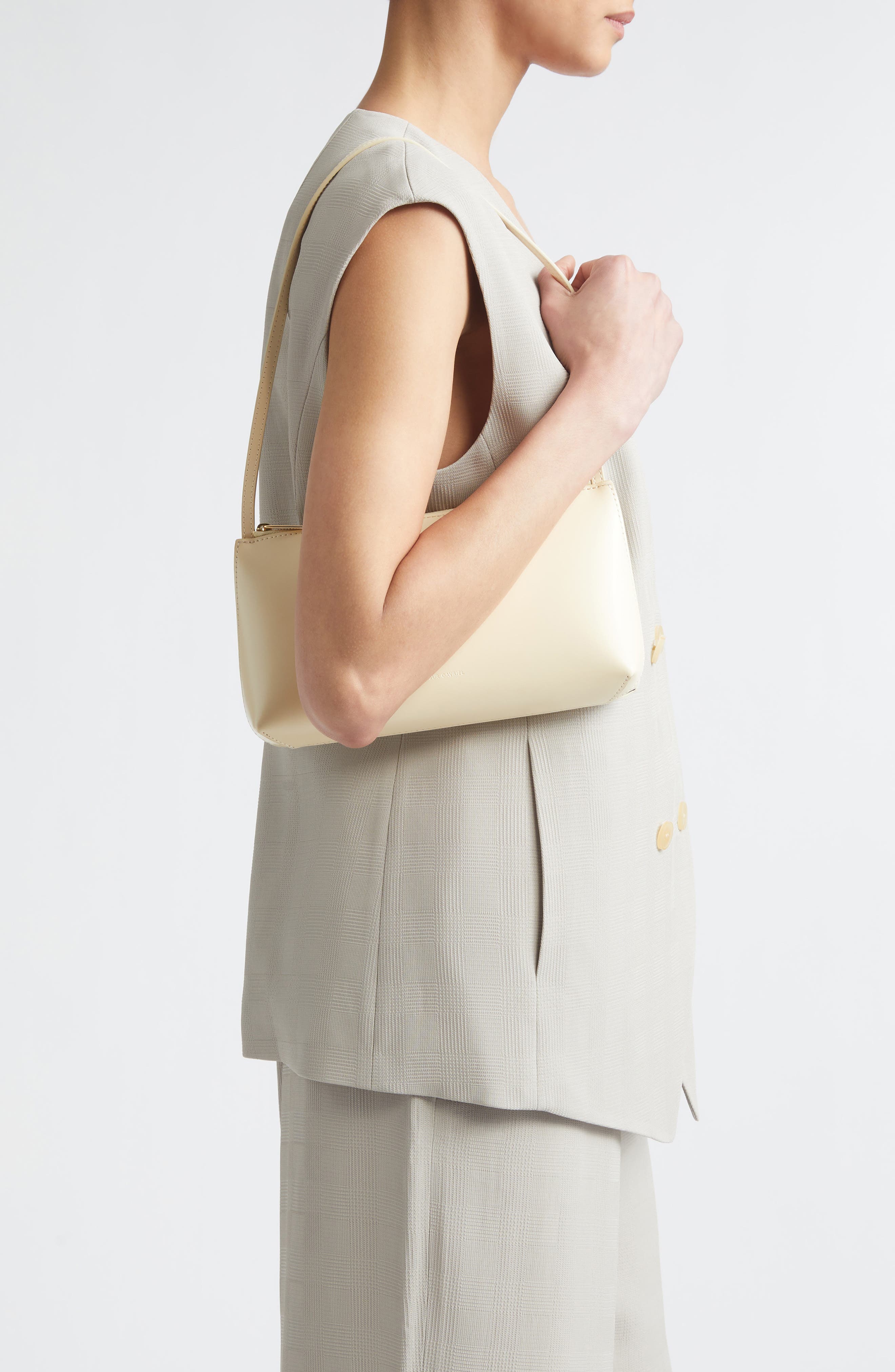 Gaia Leather Shoulder Bag, Alternate, color, CREMMA