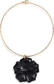 NEST Jewelry Black Onyx Flower Collar Necklace