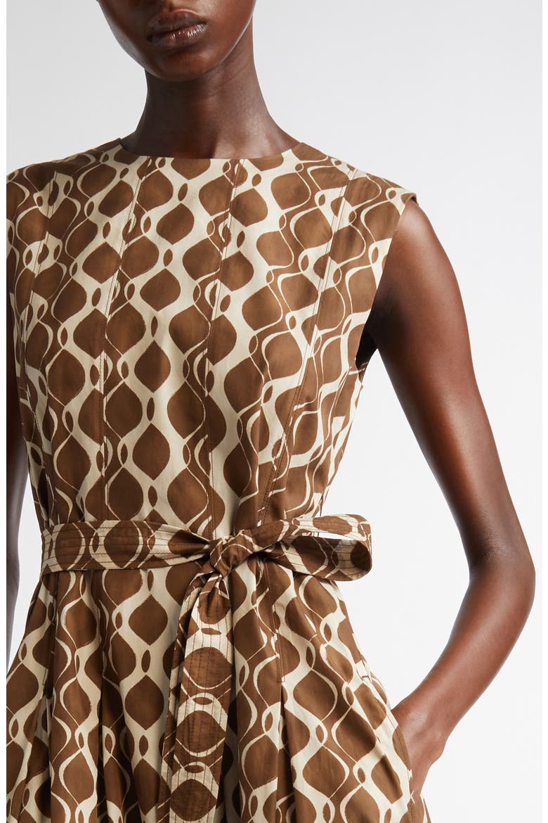 Amati Print Poplin Midi Dress, Alternate, color, ECRU