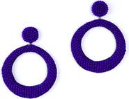 Deepa Gurnani Asta Beaded Hoop Drop Earrings