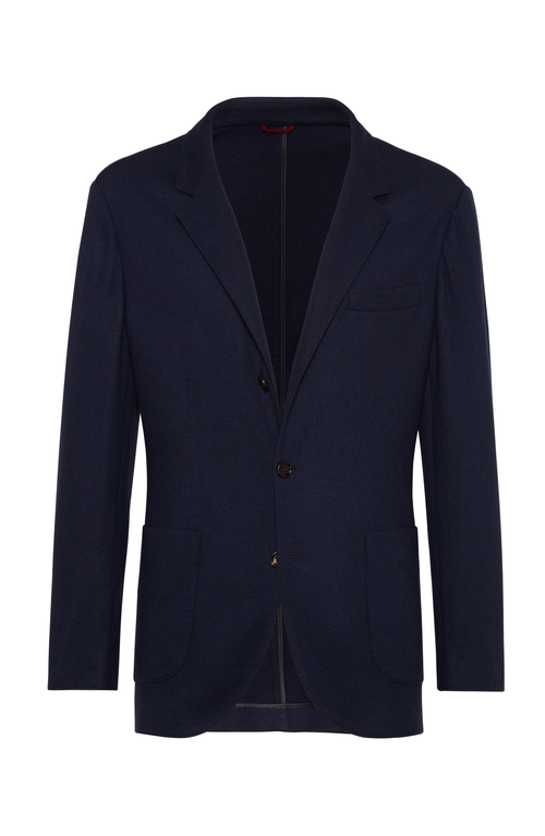 Brunello Cucinelli Cashmere Jersey Blazer In Cobalt