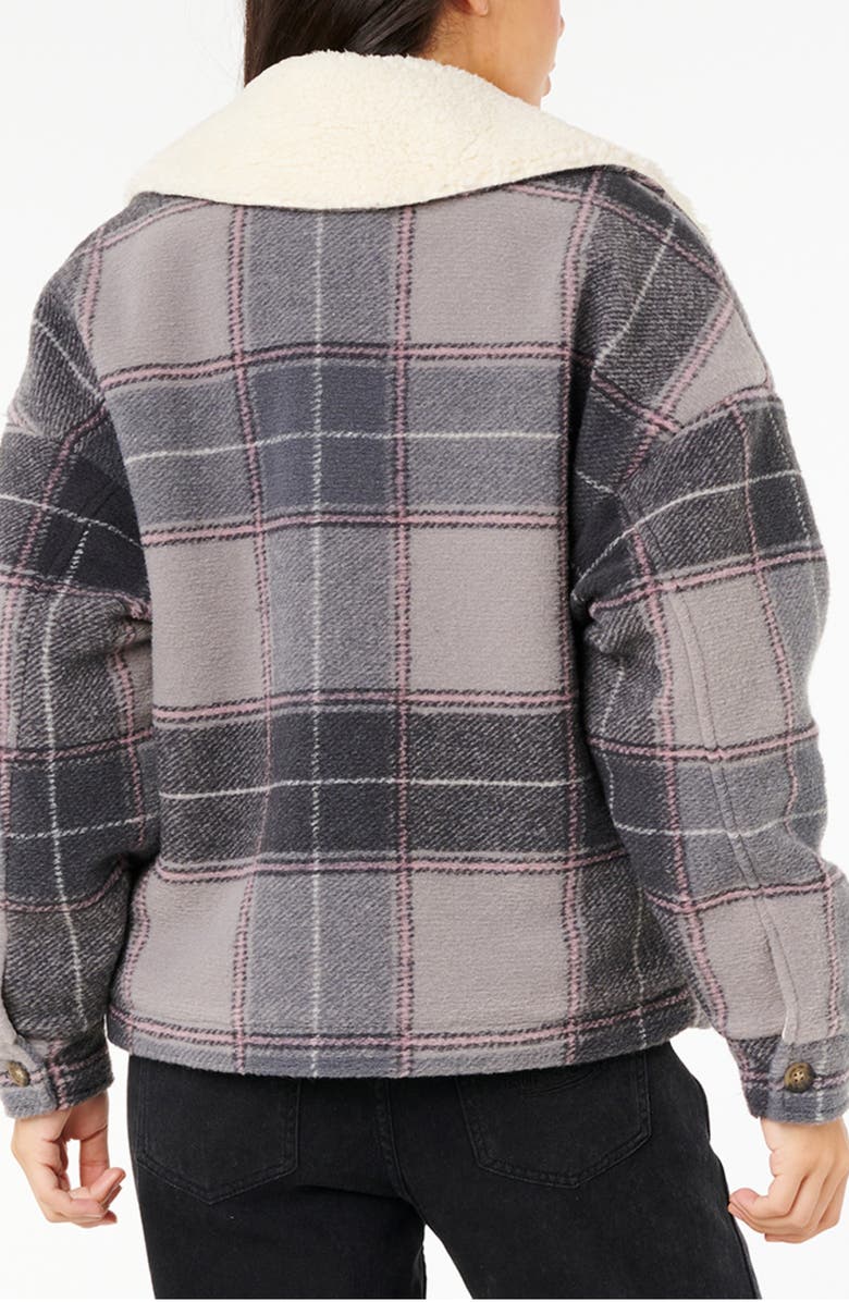 Rip Curl Sunset Luau Fleece Collar Shacket, Alternate, color, Washed Black