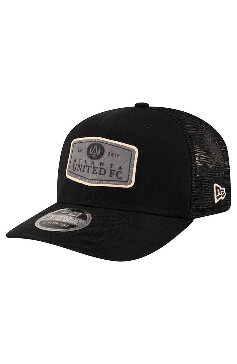 New Era Men's New Era  Black Atlanta United FC Labeled 9SEVENTY Trucker Stretch-Snap Adjustable Hat, Main, color, 