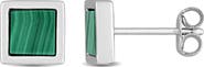 DELMAR Malachite Square Stud Earrings