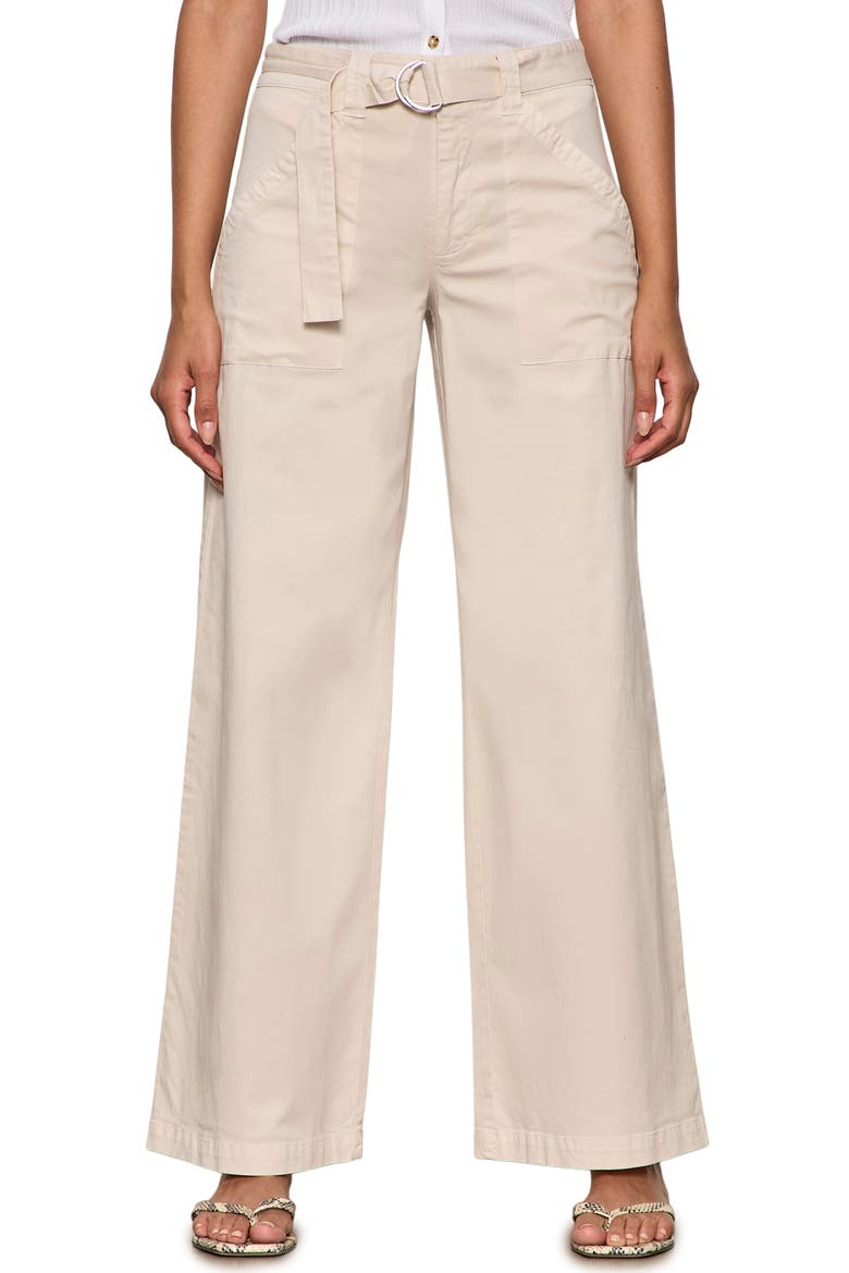 Belted Wide Leg Pants, Main, color, SUMMER SAND WHITE
