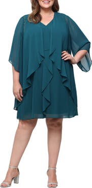 SL FASHIONS Chiffon Sleeveless Dress with Beaded Jacket