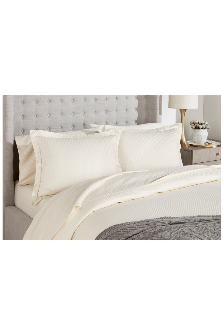 Signature Stripe Duvet Set, Alternate, color, IVORY