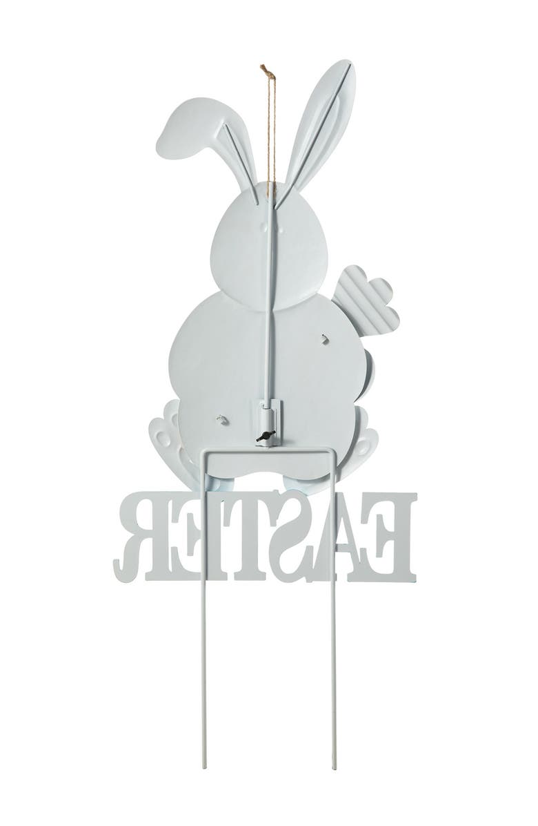 Glitzhome 30"H Easter Metal Bunny Yard Stake, Alternate, color, White