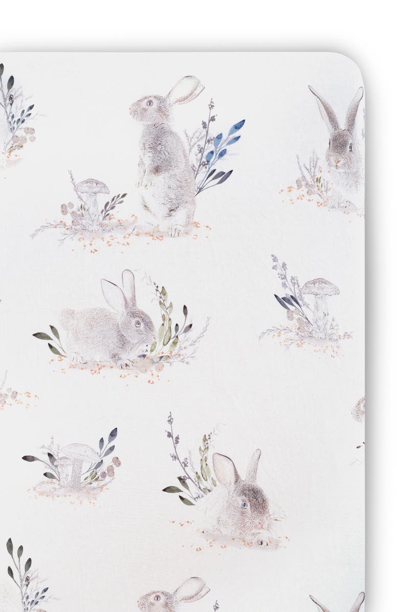 Oilo Cottontail Jersey Crib Sheet, Main, color, 