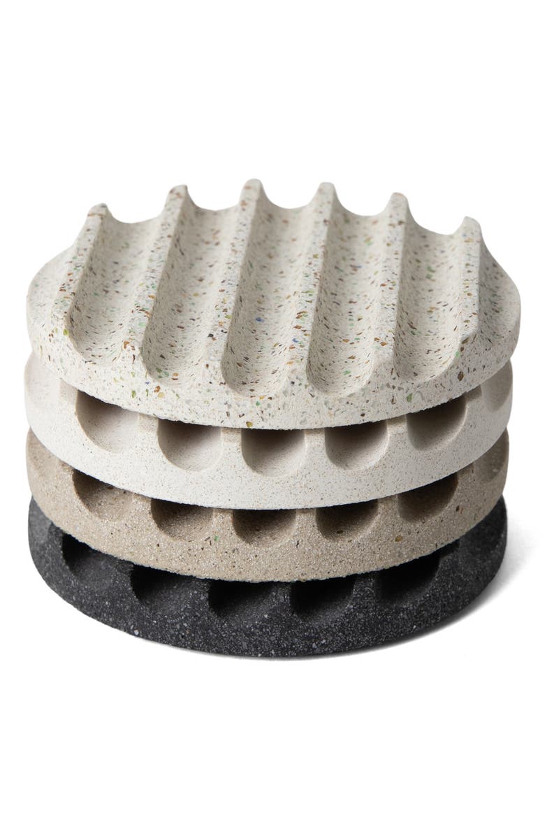 Pretti.Cool Set of 4 Terrazzo Coasters, Main, color, Grey Scale Terrazzo