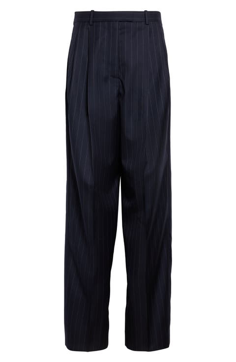 Double Pleat Wool Trousers