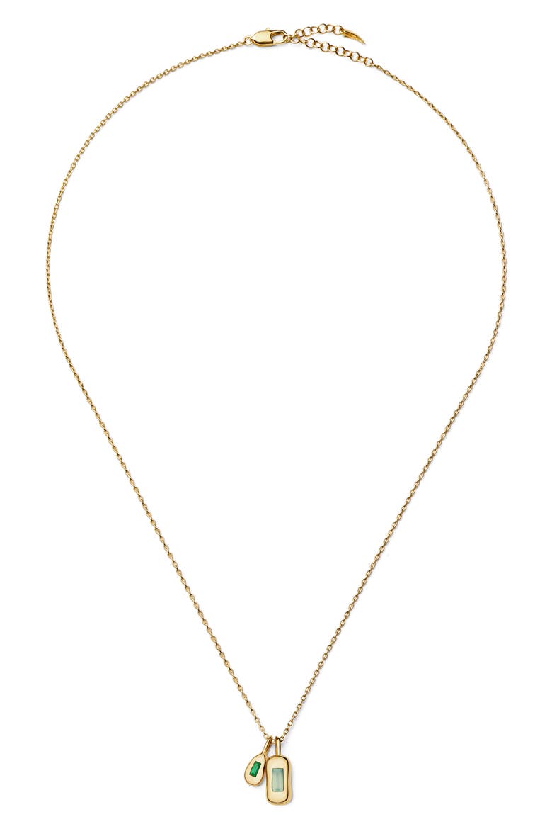 Molten Stone Bean Pendant Necklace, Alternate, color, GOLD