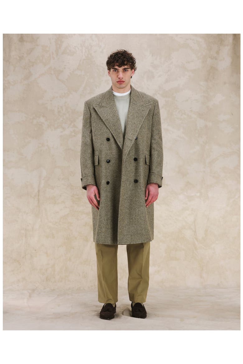 Double Breasted Bogart Coat, Alternate, color, Green