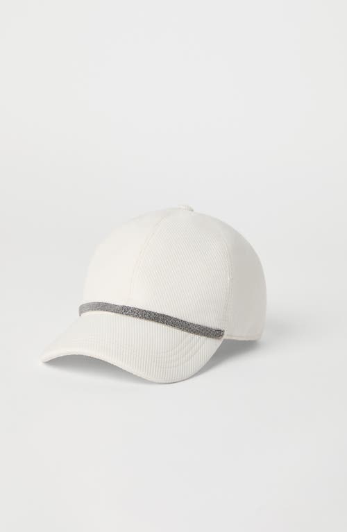 Brunello Cucinelli Panelled Linen Baseball Cap With Curved Brim In Neutral