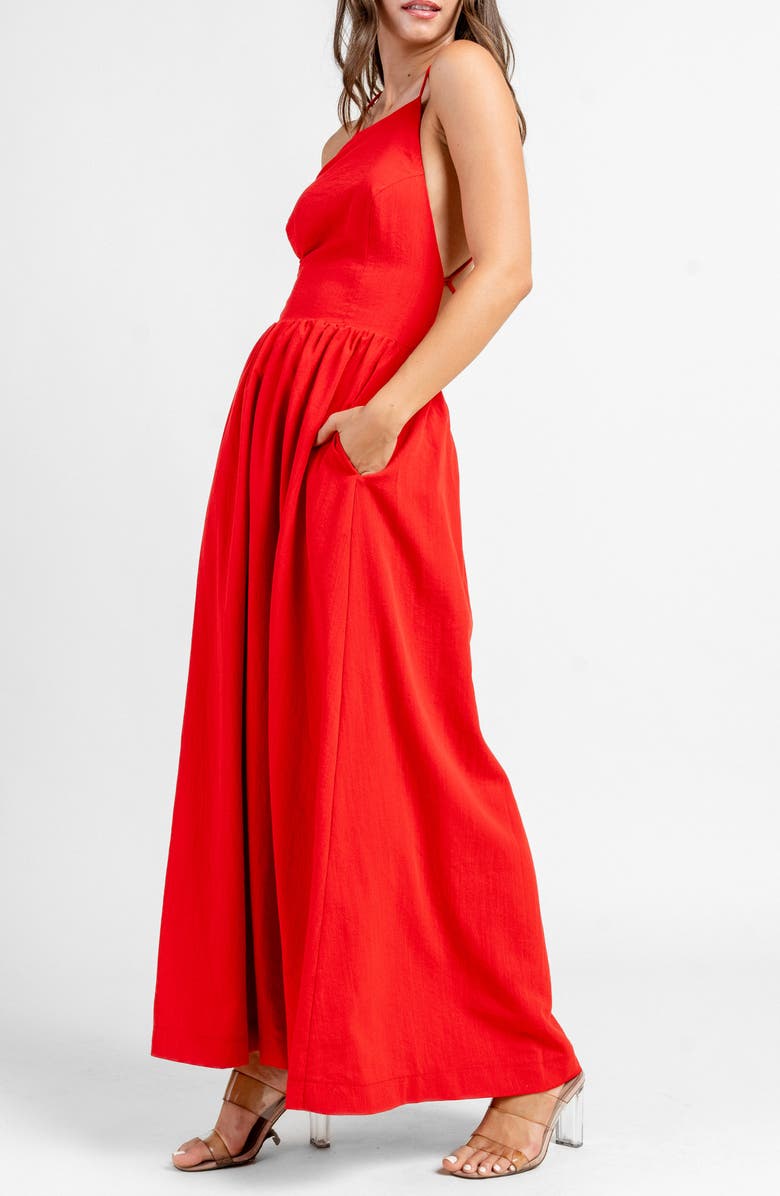 Beivy High Neck Maxi Dress, Alternate, color, Red