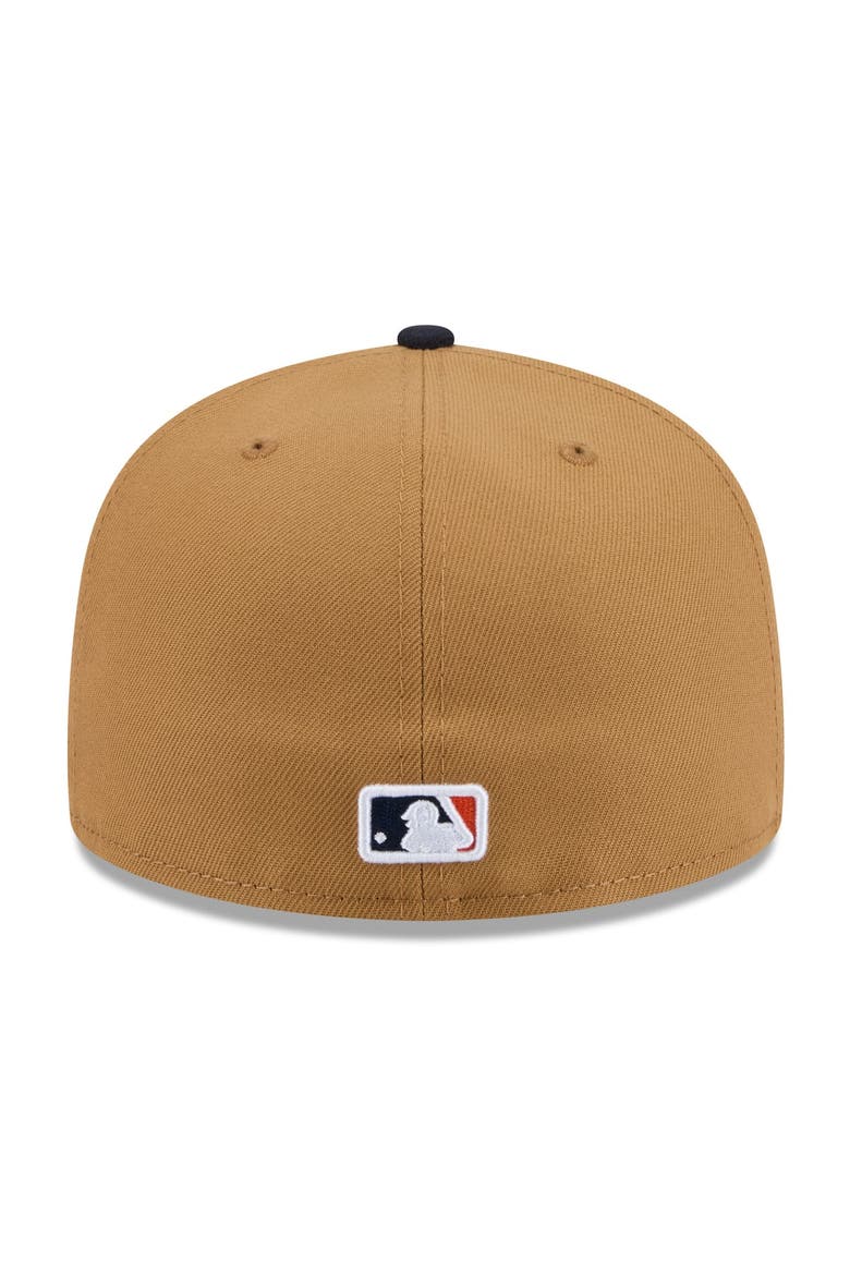 Men's New Era Tan Detroit Tigers Fruit Sticker 59FIFTY Fitted Hat, Alternate, color, Tan