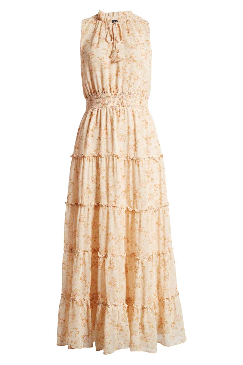 Sleeveless Tiered Maxi Dress, Alternate, color, PETAL PINK
