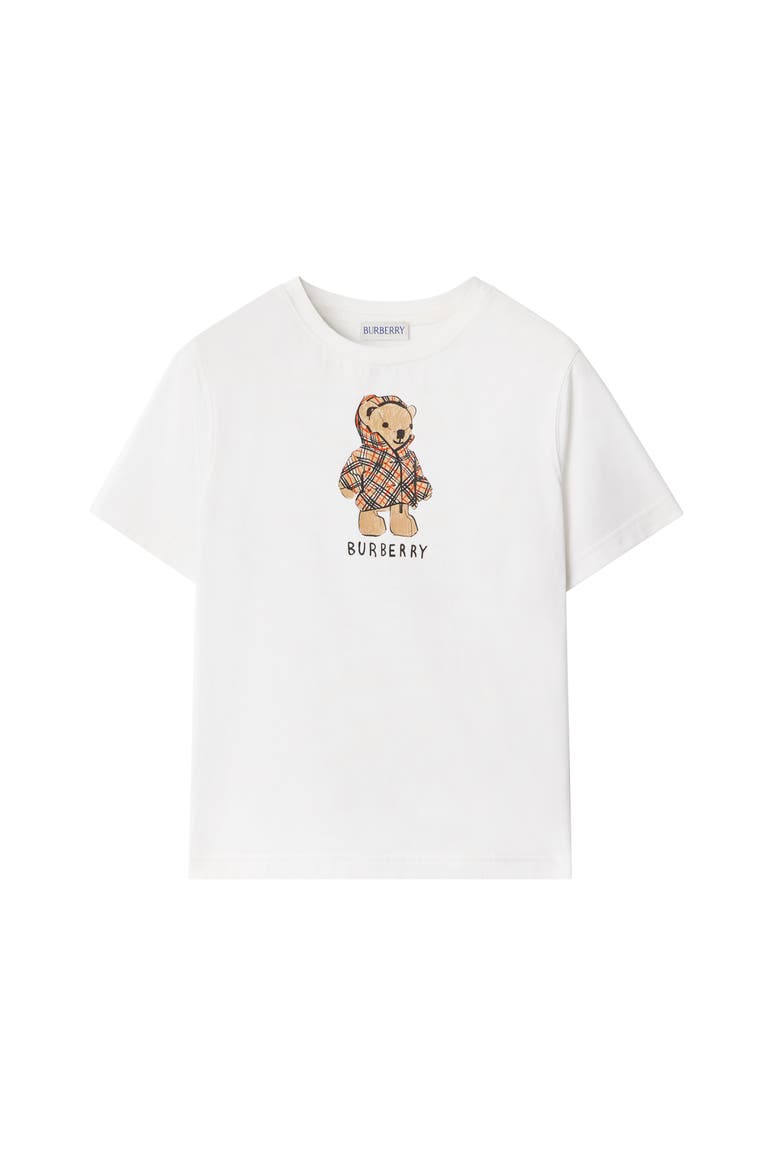 Puffer Bear Cotton T-shirt, Main, color, White