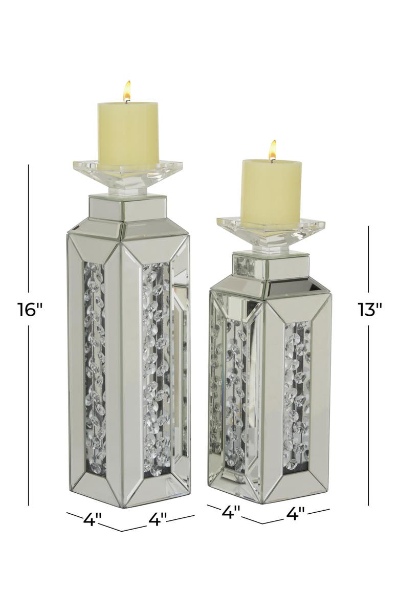 VIVIAN LUNE HOME Set of 2 Glam Wood Candleholders, Alternate, color,