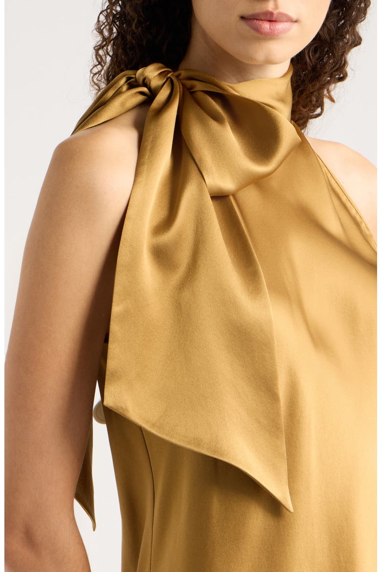 Ribbon Halter Top, Alternate, color, DARK GOLD