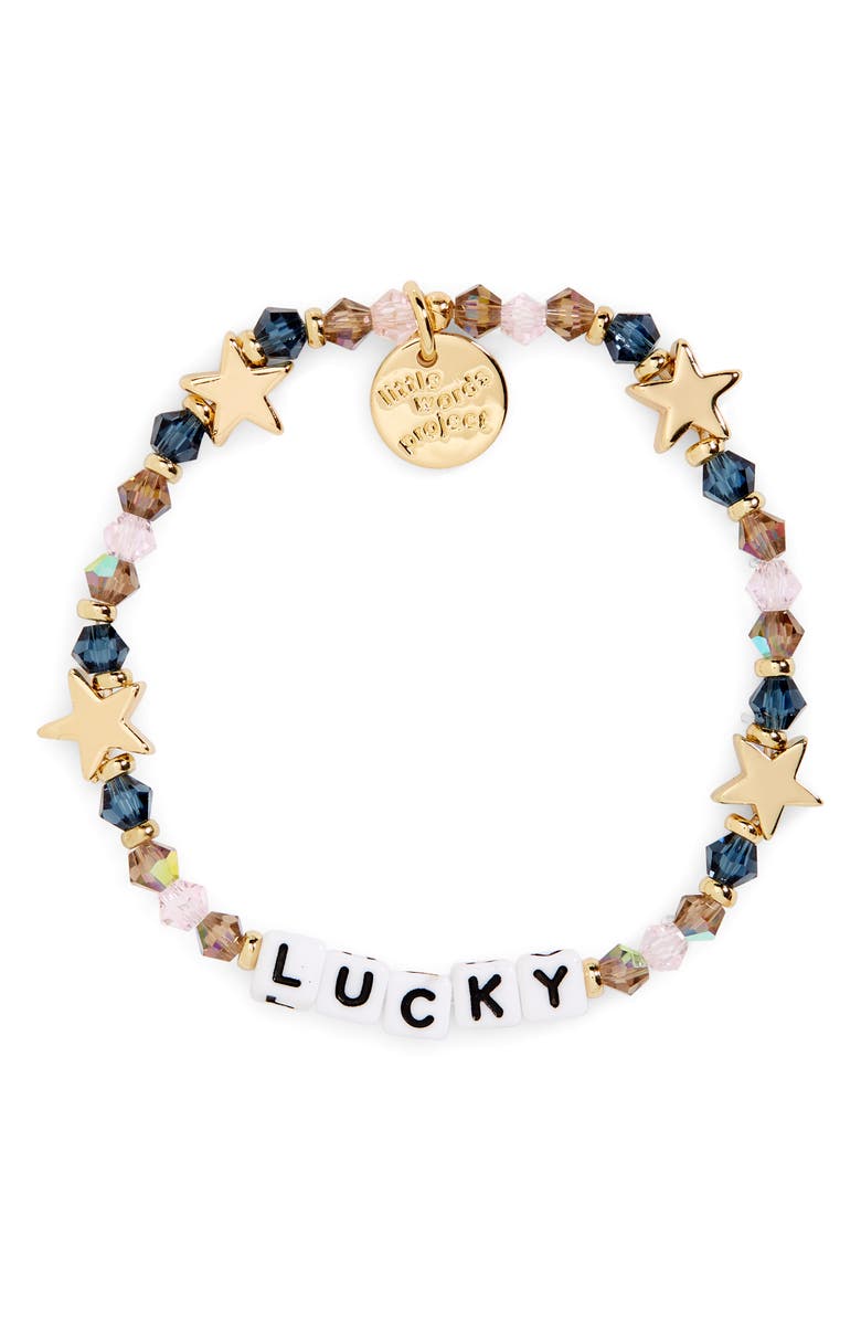 Little Words Project Lucky Beaded Stretch Bracelet, Alternate, color,