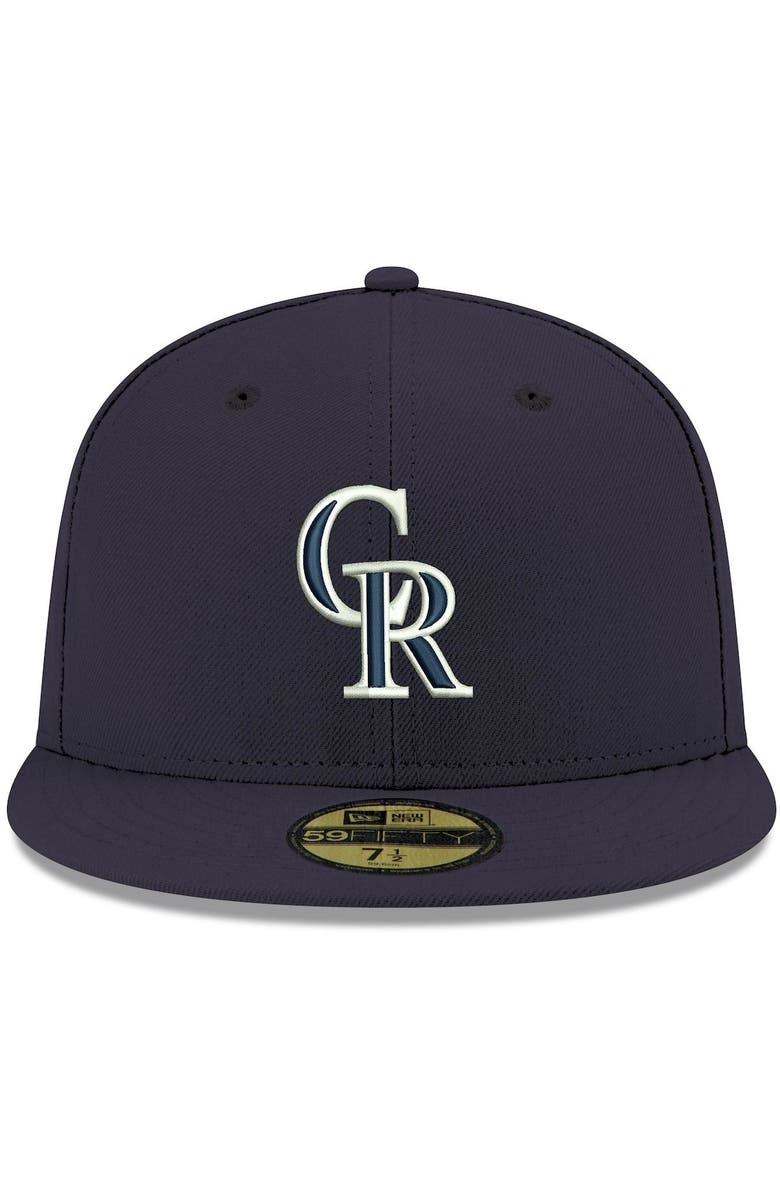 New Era Men's New Era Navy Colorado Rockies White Logo 59FIFTY Fitted Hat, Alternate, color, Navy